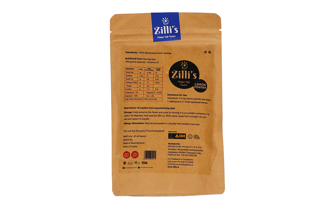 Zilli's Lemon Powder    Pack  100 grams